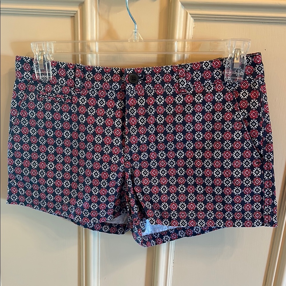 GAP Red and Blue Bermuda Shorts with Geometric Pattern